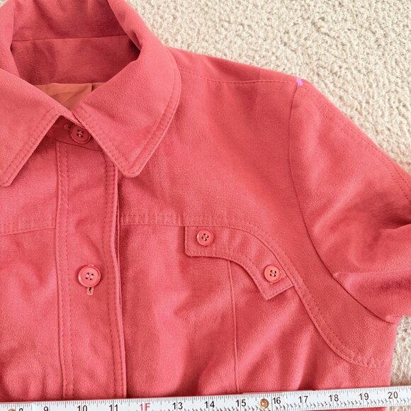 Vintage Forecaster Tench Coat Pink Belted 70s Mod Retro USA - Picture 4 of 11